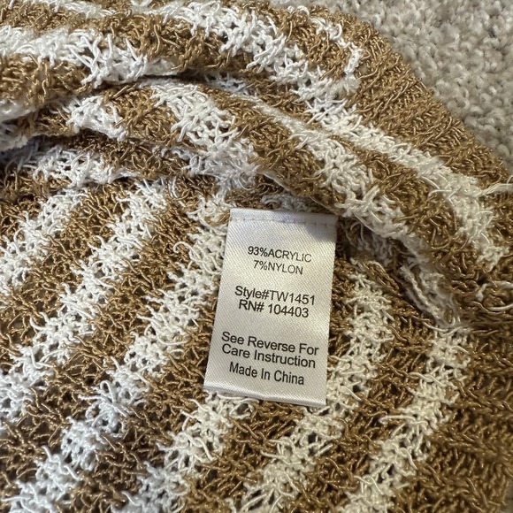 The Workshop Knitted Tank Crop Top Women Size‎ Large Brown And Cream Stripe BOHO - Picture 4 of 4
